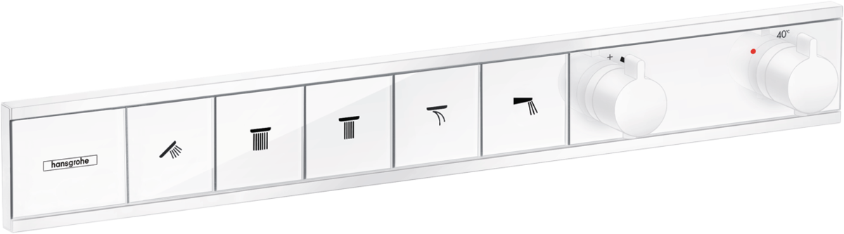 Hansgrohe RainSelect termostatyczna bateria prysznicowa podtynkowa do 5 odbiorników, biały mat - 15384700