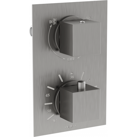 Mexen Cube termostatyczna bateria wannowo-prysznicowa 2-wyjściowa, grafit - 77502-66