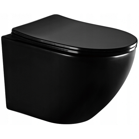 Mexen Lena miska wc Rimless z deską wolnoopadającą slim, duroplast, czarna mat - 30221085