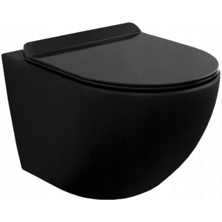 Mexen Lena miska wc Rimless z deską wolnoopadającą slim, duroplast, czarna mat - 30220185