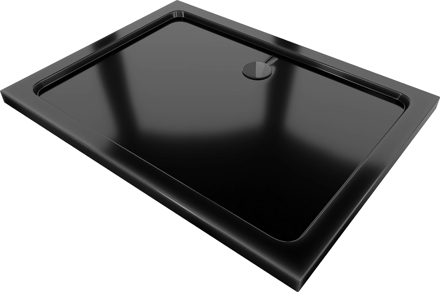 Mexen Flat brodzik prostokątny slim 120 x 90 cm, czarny, syfon czarny - 40709012B