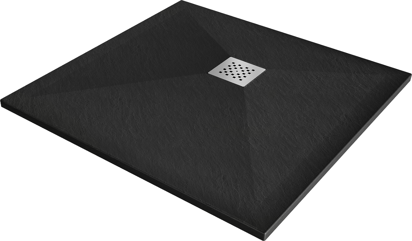 Mexen Stone+ brodzik kompozytowy kwadratowy 90 x 90 cm, czarny - 44709090