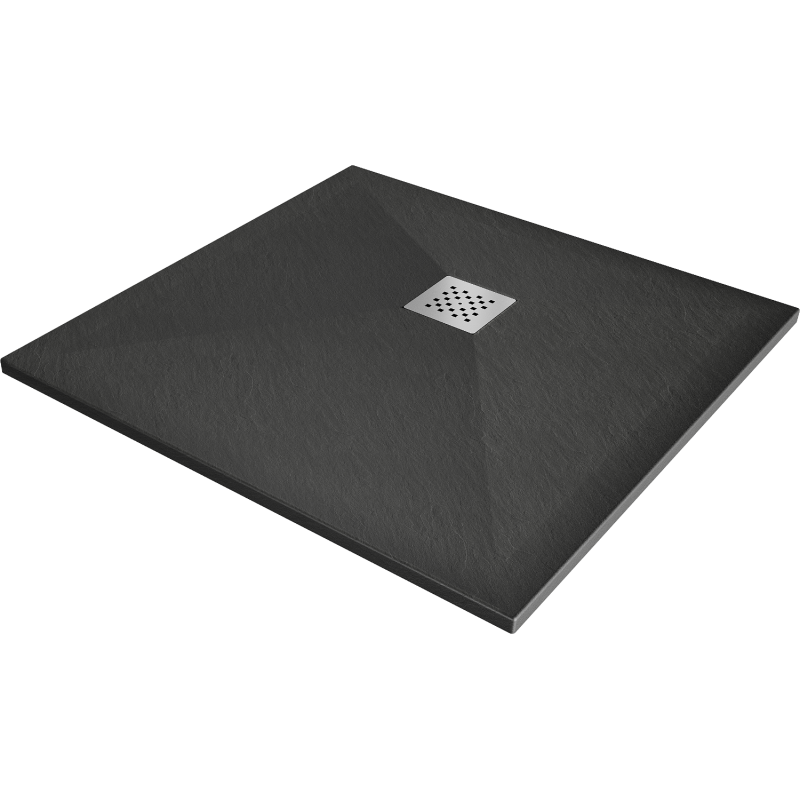 Mexen Stone+ brodzik kompozytowy kwadratowy 80 x 80 cm, antracyt - 44718080