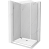 Mexen Lima kabina prysznicowa składana 120 x 100 cm, transparent, chrom + brodzik Flat - 856-120-100-01-00-4010