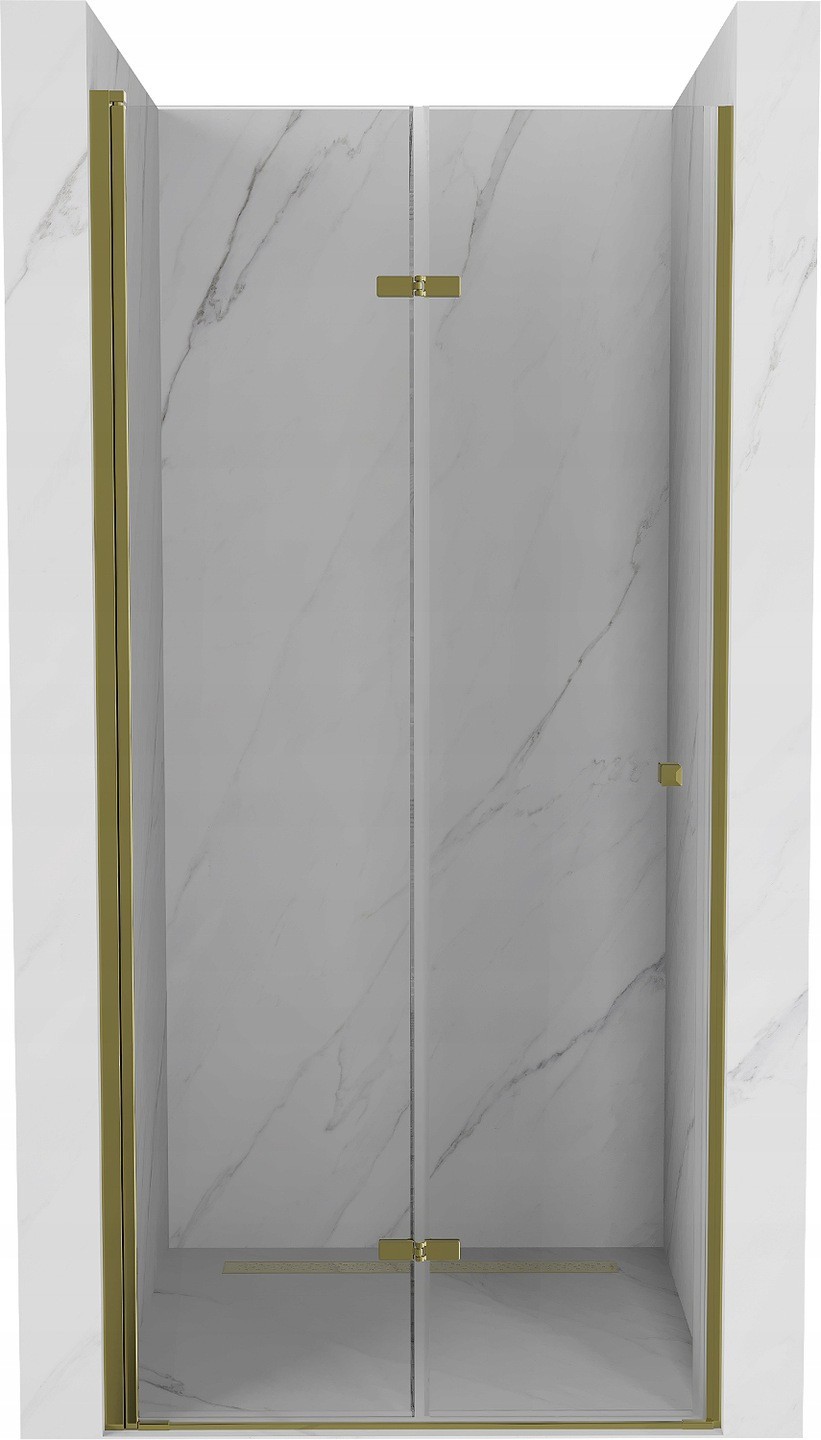 Mexen Lima drzwi prysznicowe składane 80 cm, transparent, złote - 856-080-000-50-00