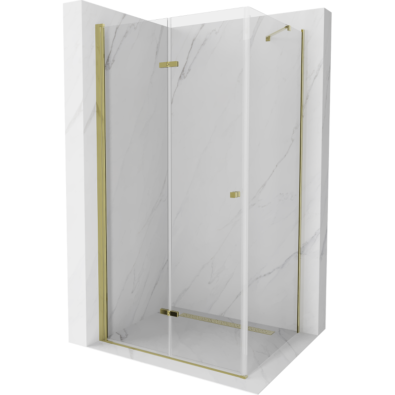 Mexen Lima kabina prysznicowa składana 90 x 100 cm, transparent, złota - 856-090-100-50-00