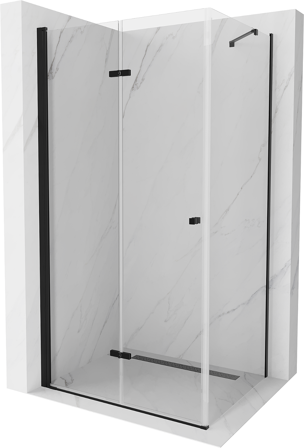 Mexen Lima kabina prysznicowa składana 80 x 70 cm, transparent, czarna - 856-080-070-70-00