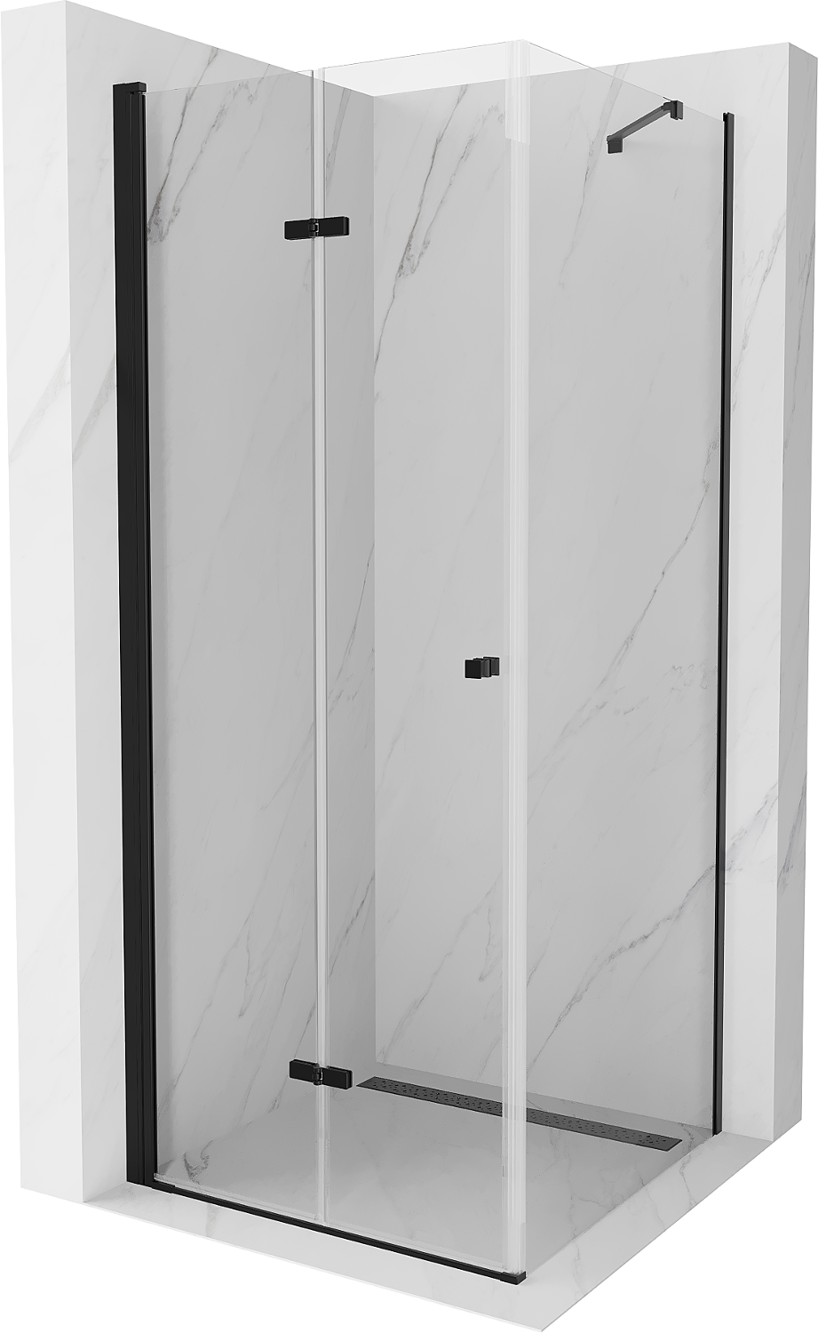Mexen Lima kabina prysznicowa składana 90 x 90 cm, transparent, czarna - 856-090-090-70-00