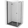 Mexen Lima kabina prysznicowa składana 90 x 120 cm, transparent, czarna + brodzik Flat, czarny - 856-090-120-70-00-4070B