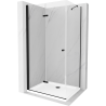 Mexen Lima kabina prysznicowa składana 80 x 110 cm, transparent, czarna + brodzik Flat, biały - 856-080-110-70-00-4010B