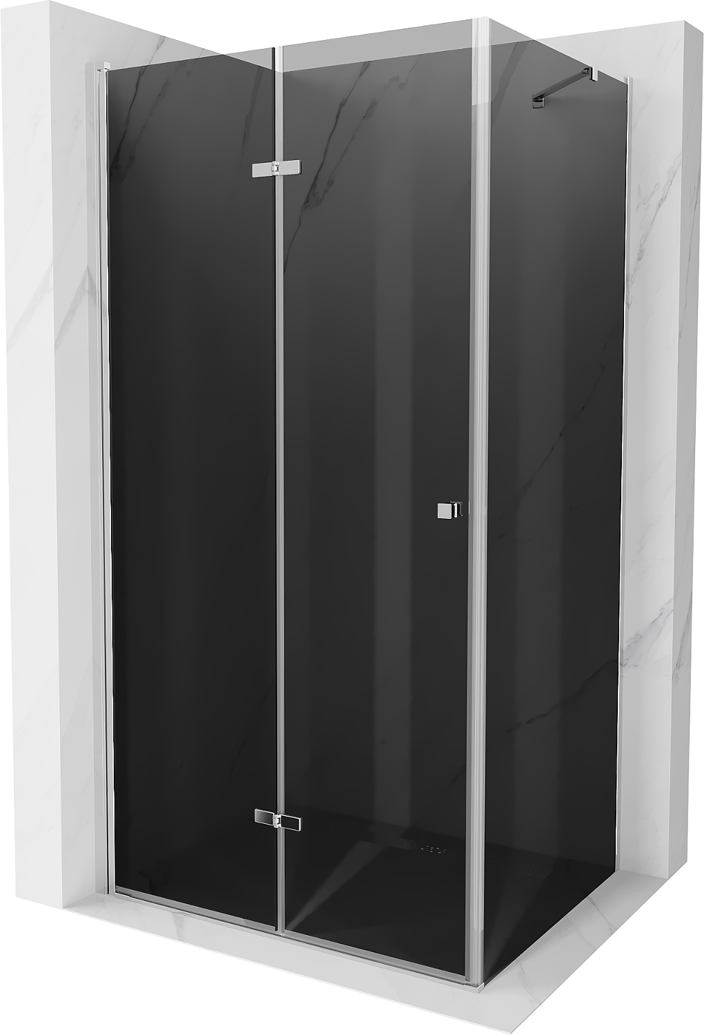 Mexen Lima kabina prysznicowa składana 80 x 90 cm, grafit, chrom - 856-080-090-01-40