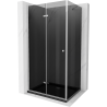 Mexen Lima kabina prysznicowa składana 80 x 120 cm, grafit, chrom + brodzik Flat, czarny - 856-080-120-01-40-4070
