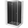 Mexen Lima kabina prysznicowa składana 80 x 90 cm, grafit, chrom + brodzik Flat, biały - 856-080-090-01-40-4010