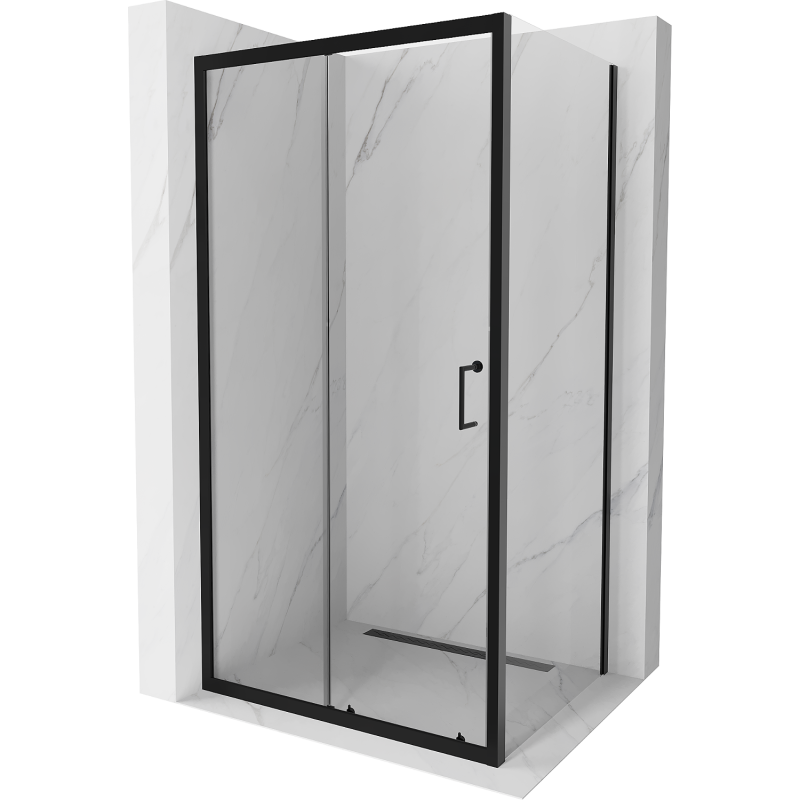 Mexen Apia kabina prysznicowa rozsuwana 120 x 70 cm, transparent, czarna - 840-120-070-70-00