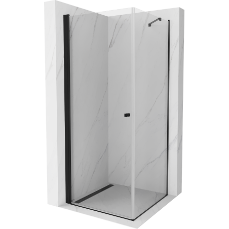 Mexen Pretoria kabina prysznicowa uchylna 80 x 80 cm, transparent, czarna - 852-080-080-70-00