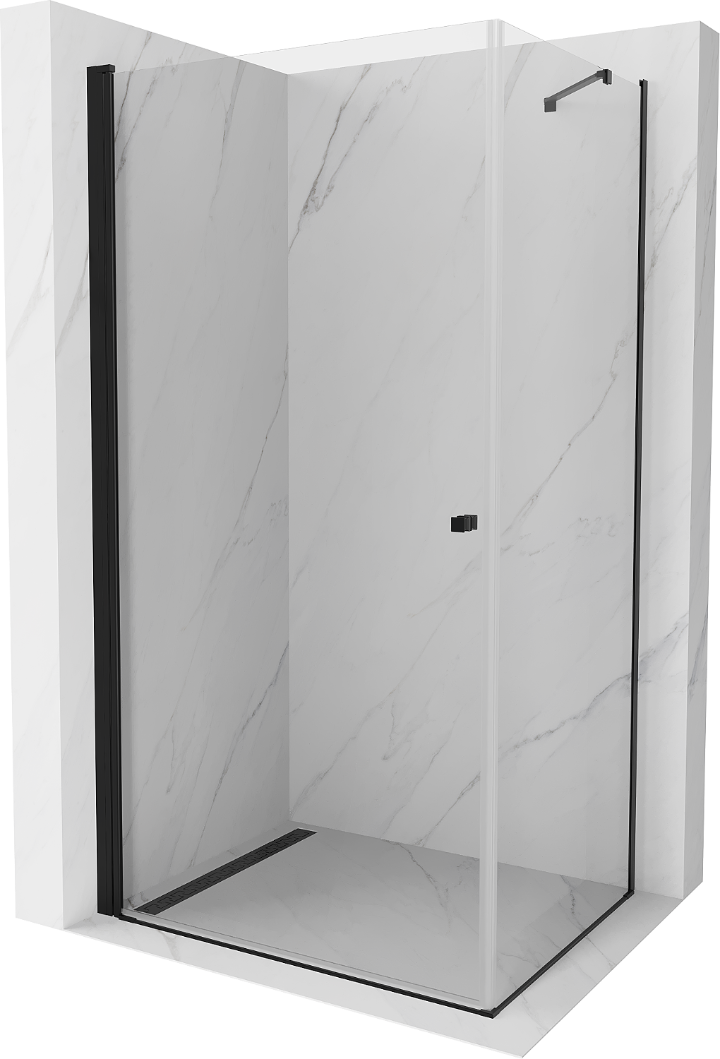 Mexen Pretoria kabina prysznicowa uchylna 90 x 120 cm, transparent, czarna - 852-090-120-70-00