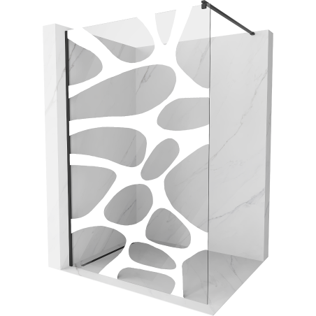 Mexen Kioto ścianka prysznicowa 90 x 200 cm, transparent/biały wzór 8 mm, czarna - 800-090-101-70-97