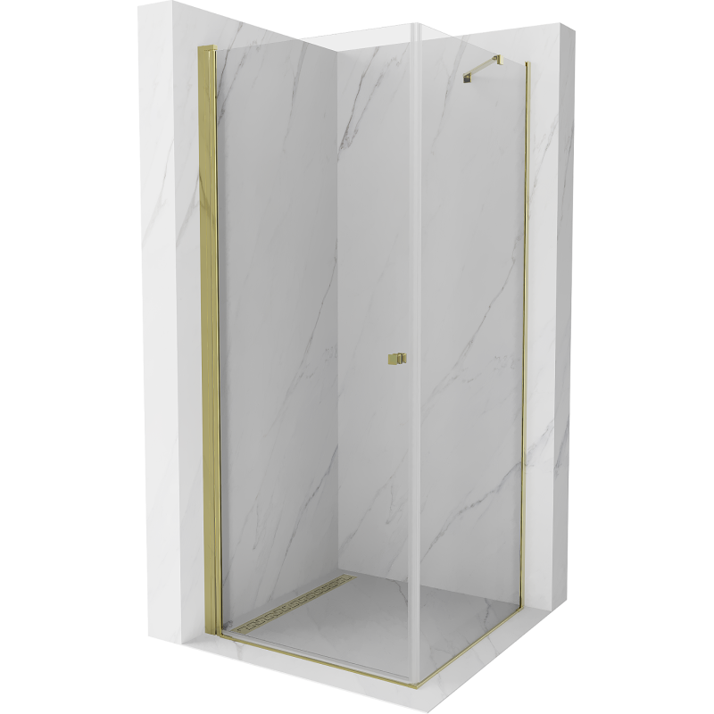 Mexen Pretoria kabina prysznicowa uchylna 70 x 70 cm, transparent, złota - 852-070-070-50-00