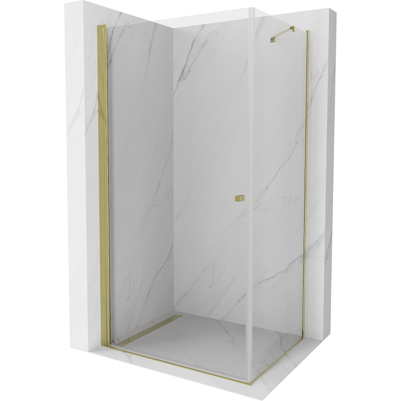 Mexen Pretoria kabina prysznicowa uchylna 70 x 80 cm, transparent, złota - 852-070-080-50-00