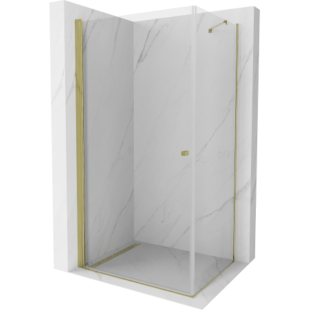 Mexen Pretoria kabina prysznicowa uchylna 80 x 70 cm, transparent, złota - 852-080-070-50-00