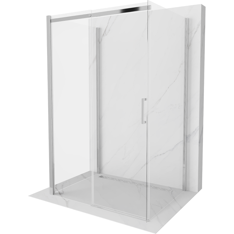 Mexen Omega kabina prysznicowa 3-ścienna, rozsuwana 110 x 100 cm, transparent, chrom - 825-110-100-01-00-3S
