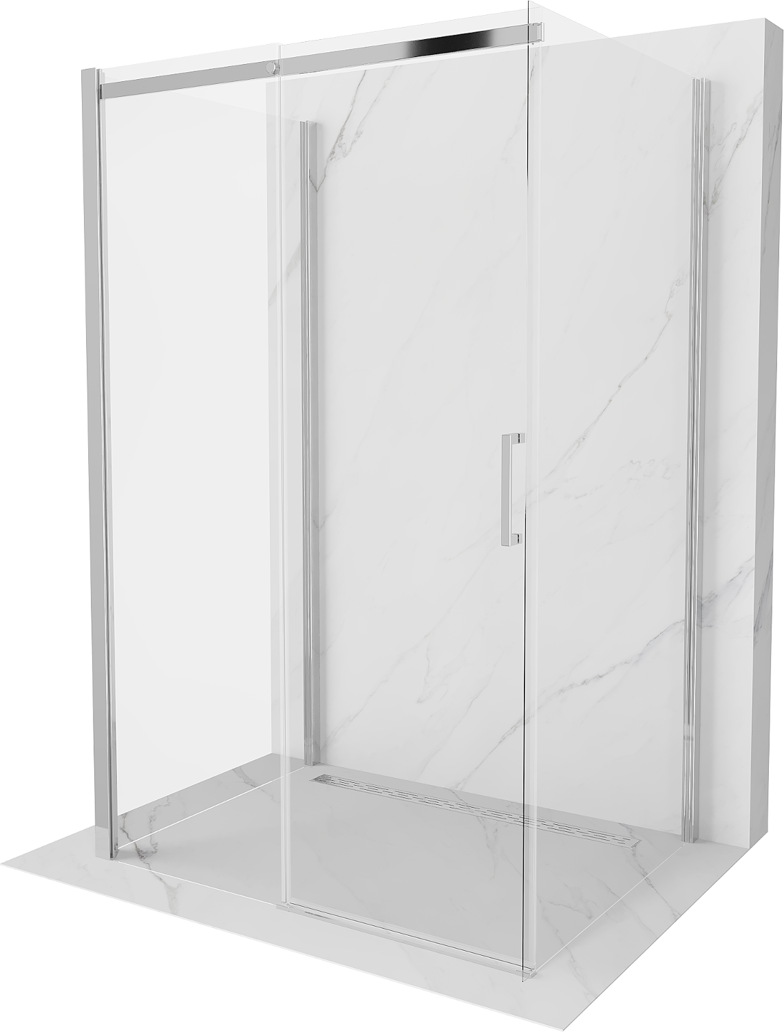 Mexen Omega kabina prysznicowa 3-ścienna, rozsuwana 110 x 100 cm, transparent, chrom - 825-110-100-01-00-3S