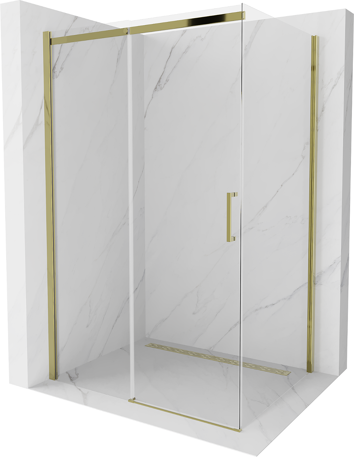 Mexen Omega kabina prysznicowa rozsuwana 120 x 80 cm, transparent, złota - 825-120-080-50-00