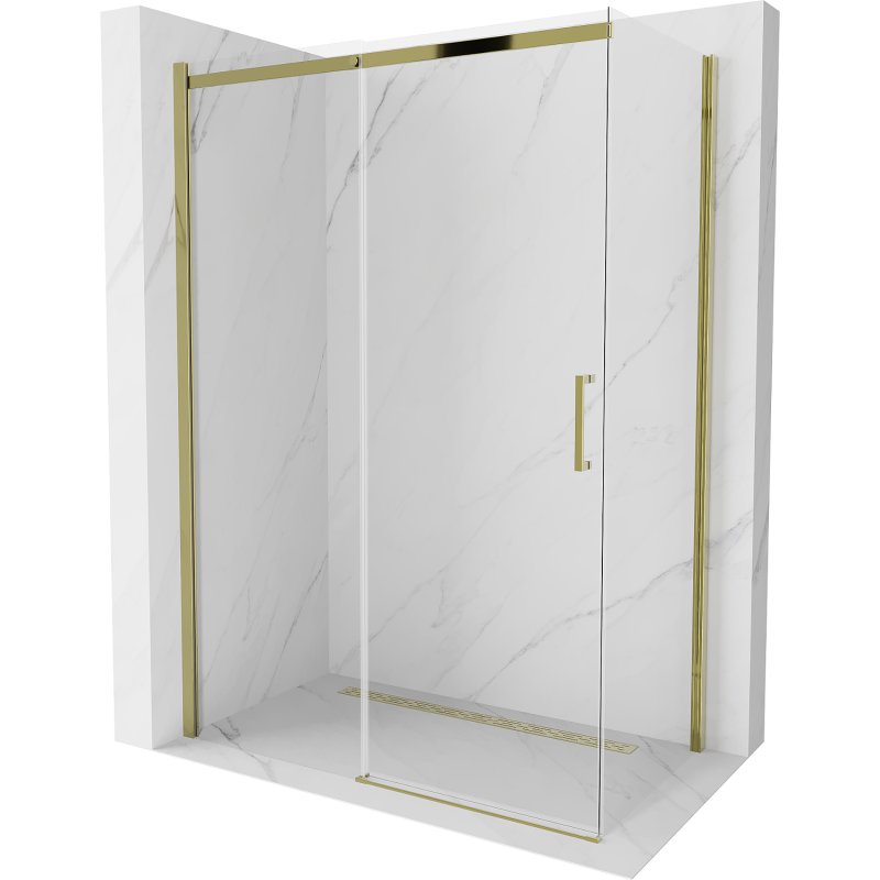 Mexen Omega kabina prysznicowa rozsuwana 130 x 70 cm, transparent, złota - 825-130-070-50-00