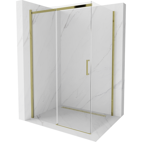 Mexen Omega kabina prysznicowa rozsuwana 140 x 90 cm, transparent, złota - 825-140-090-50-00