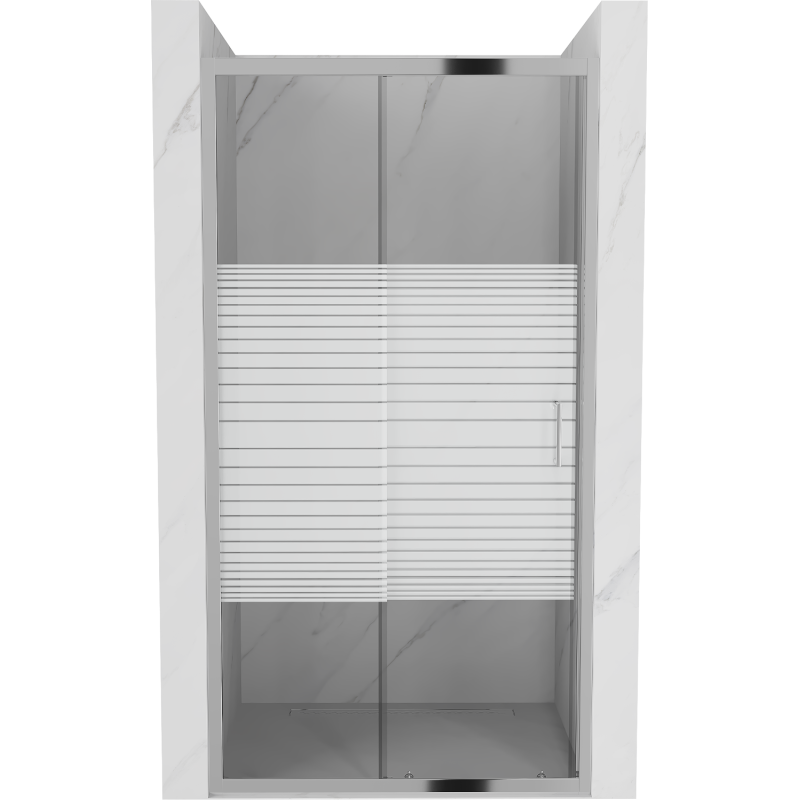 Mexen Apia drzwi prysznicowe rozsuwane 115 cm, pasy, chrom - 845-115-000-01-20