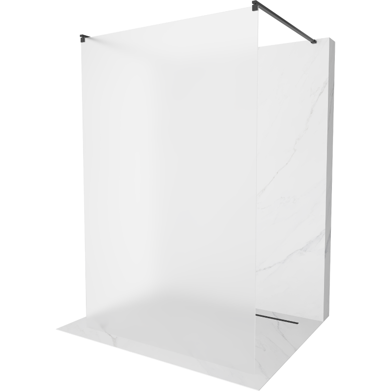 Mexen Kioto ścianka prysznicowa wolnostojąca 110 x 200 cm, szron 8 mm, czarna - 800-110-002-70-30