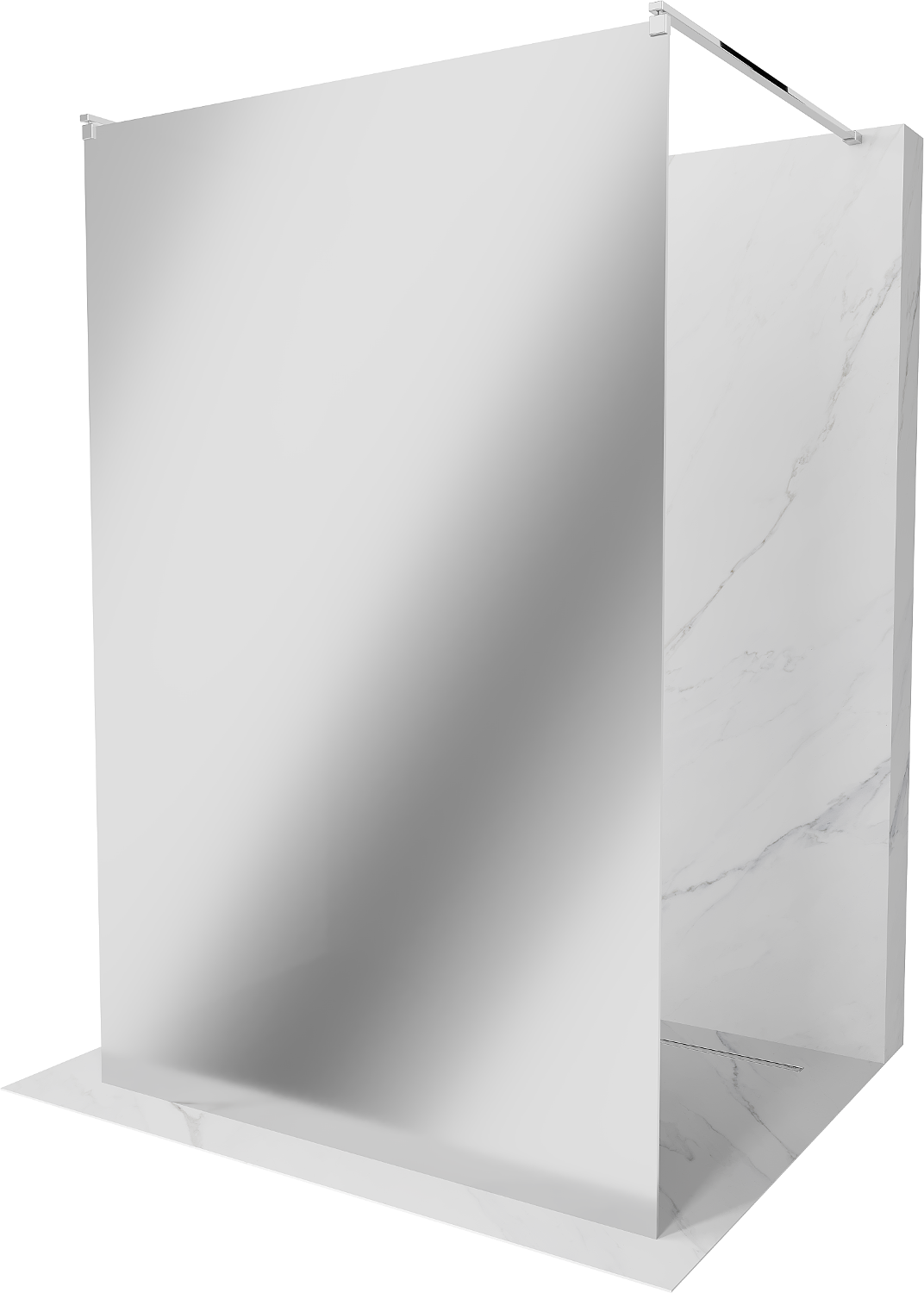 Mexen Kioto ścianka prysznicowa wolnostojąca 120 x 200 cm, lustro, chrom - 800-120-002-01-50