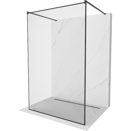 Mexen Kioto ścianka prysznicowa wolnostojąca 130 x 200 cm, transparent/czarny wzór 8 mm, czarna - 800-130-002-70-70