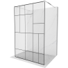 Mexen Kioto ścianka prysznicowa wolnostojąca 100 x 200 cm, transparent/czarny wzór 8 mm, chrom - 800-100-002-01-78
