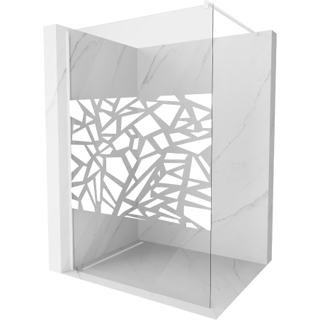Mexen Kioto ścianka prysznicowa 70 x 200 cm, transparent/biały wzór 8 mm, biała - 800-070-101-20-85