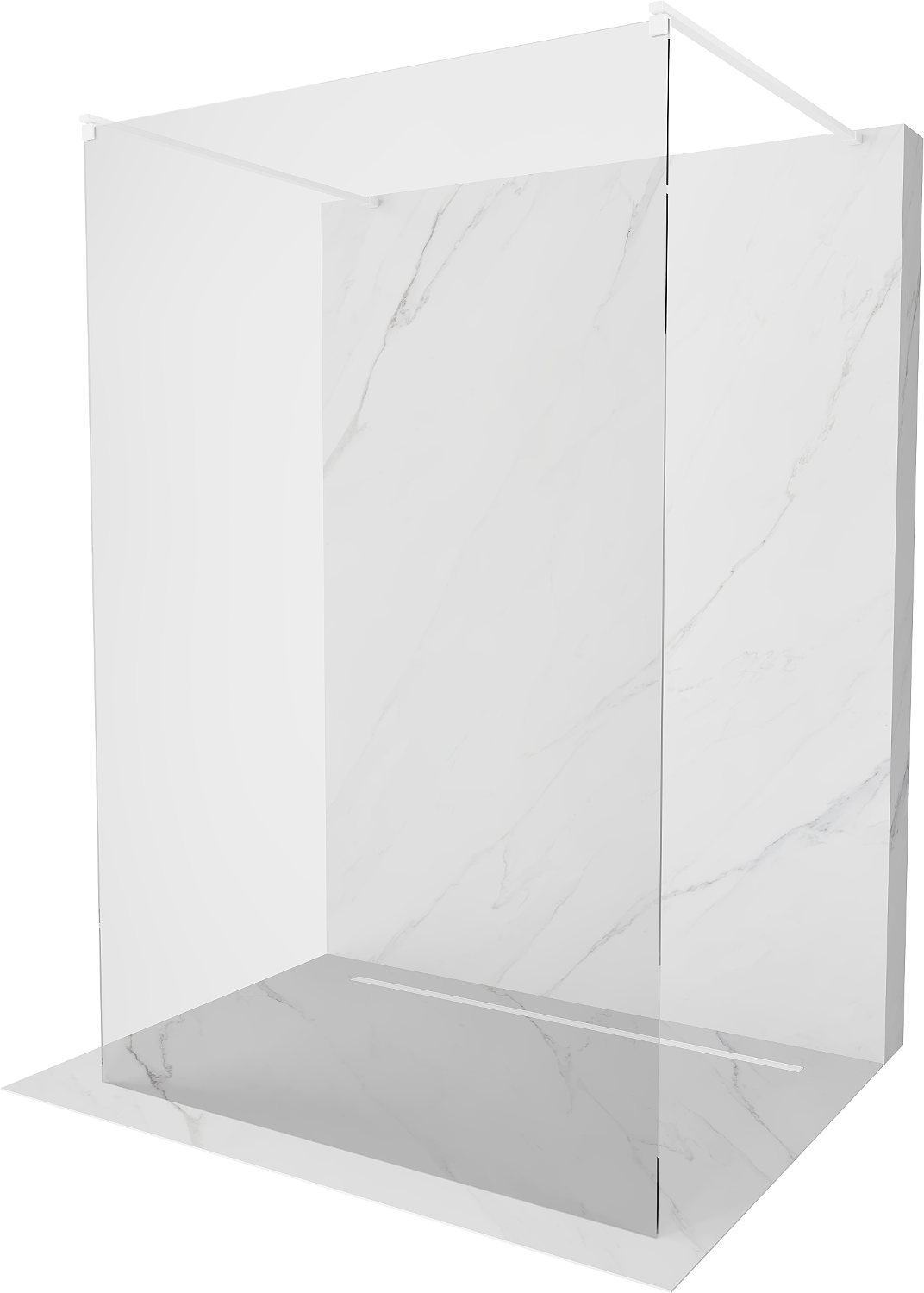 Mexen Kioto ścianka prysznicowa wolnostojąca 100 x 200 cm, transparent 8 mm, biała - 800-100-002-20-00