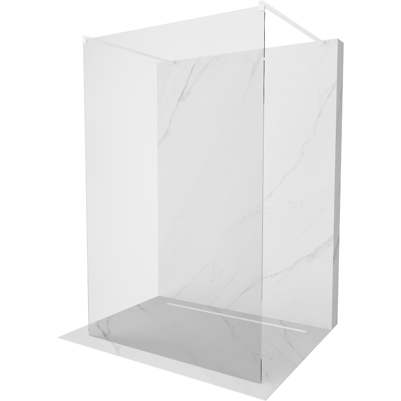 Mexen Kioto ścianka prysznicowa wolnostojąca 120 x 200 cm, transparent 8 mm, biała - 800-120-002-20-00