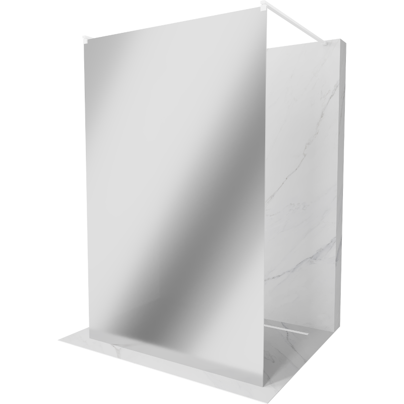 Mexen Kioto ścianka prysznicowa wolnostojąca 110 x 200 cm, lustro 8 mm, biała - 800-110-002-20-50