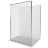 Mexen Kioto ścianka prysznicowa wolnostojąca 100 x 200 cm, transparent/czarny wzór 8 mm, biała - 800-100-002-20-70