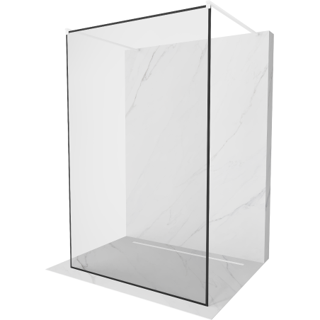Mexen Kioto ścianka prysznicowa wolnostojąca 120 x 200 cm, transparent/czarny wzór 8 mm, biała - 800-120-002-20-70