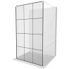 Mexen Kioto ścianka prysznicowa wolnostojąca 100 x 200 cm, transparent/czarny wzór 8 mm, biała - 800-100-002-20-77