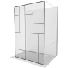 Mexen Kioto ścianka prysznicowa wolnostojąca 100 x 200 cm, transparent/czarny wzór 8 mm, biała - 800-100-002-20-78