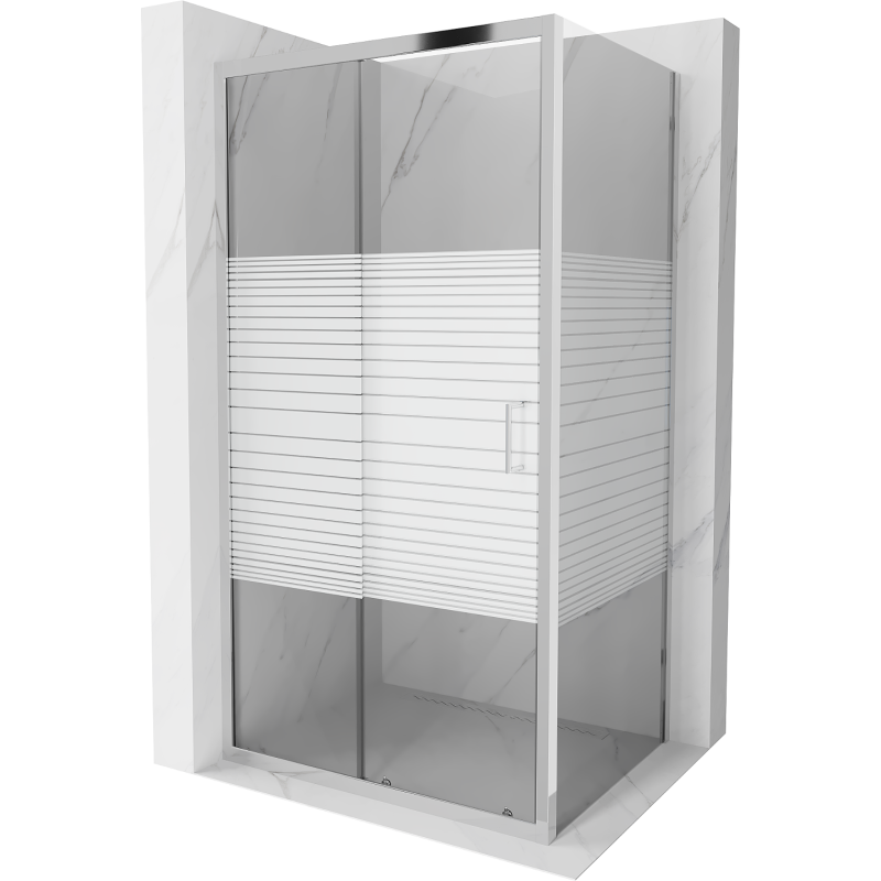 Mexen Apia kabina prysznicowa rozsuwana 100 x 80 cm, pasy, chrom - 840-100-080-01-20