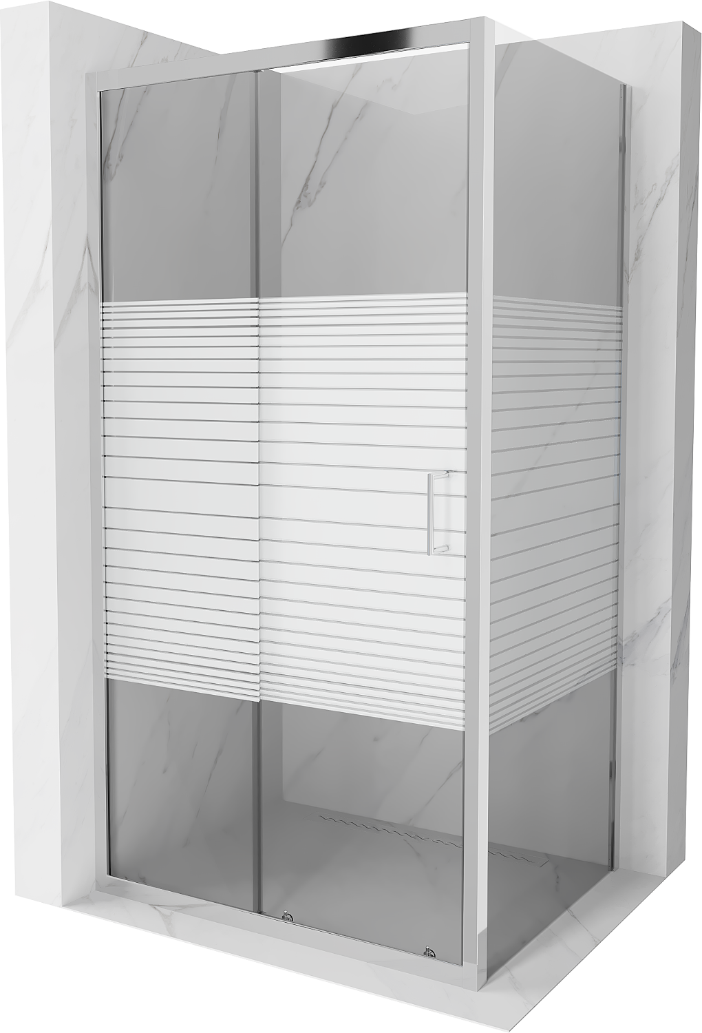 Mexen Apia kabina prysznicowa rozsuwana 105 x 90 cm, pasy, chrom - 840-105-090-01-20