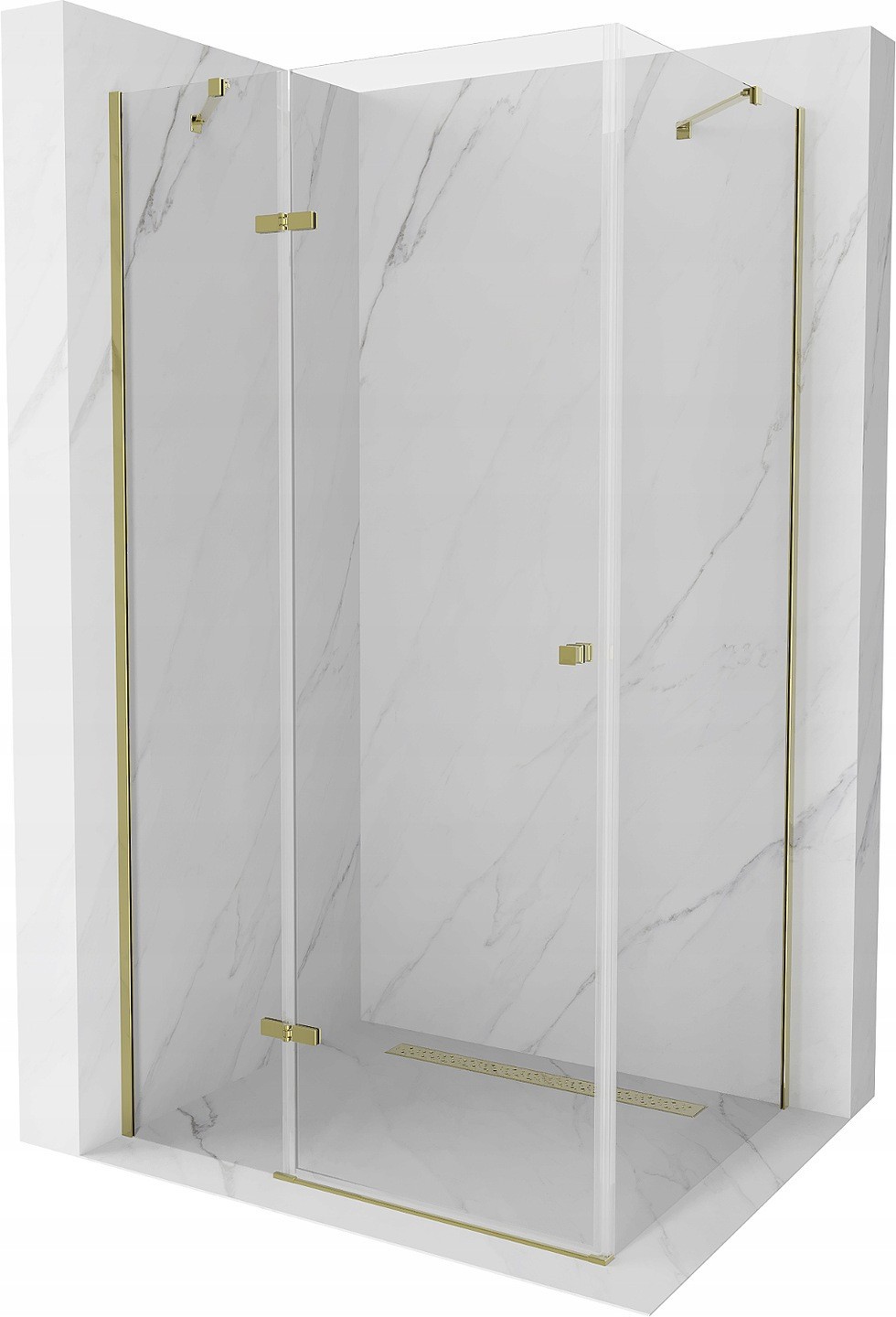 Mexen Roma kabina prysznicowa uchylna 70 x 90 cm, transparent, złota - 854-070-090-50-00