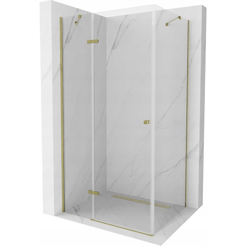 Mexen Roma kabina prysznicowa uchylna 90 x 70 cm, transparent, złota - 854-090-070-50-00
