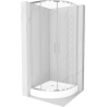 Mexen Rio kabina prysznicowa półokrągła 80 x 80 cm, transparent, chrom + brodzik Rio, biały - 863-080-080-01-00-4710