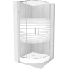 Mexen Rio kabina prysznicowa półokrągła 80 x 80 cm, pasy, chrom + brodzik Rio, biały - 863-080-080-01-20-4710