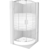 Mexen Rio kabina prysznicowa półokrągła 90 x 90 cm, pasy, chrom + brodzik Rio, biały - 863-090-090-01-20-4710