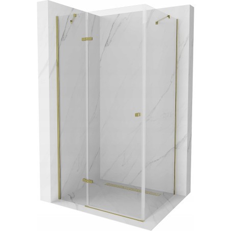 Mexen Roma kabina prysznicowa uchylna 120 x 100 cm, transparent, złota - 854-120-100-50-00